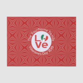 Mexicaanse Rode LOVE Vlag Persoonlijk  Tissuepapier