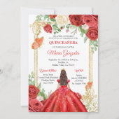 Mexicaanse rode rozen prinses Quinceanera Butterfl Kaart (Voorkant)