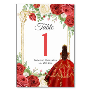 Mexicaanse Rode Rozen Prinses Quinceanera Vlinder Kaart