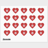 Mexicaanse Rood LOVE Vlag Persoonlijk Hart Sticker (Vel)