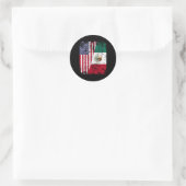 Mexicaanse rots halve Amerikaanse vlag Mexico Ronde Sticker (Tas)