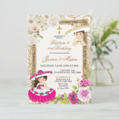 Mexicaanse roze en blauwe sibling Baptisme derde v Kaart (Staand voorkant)