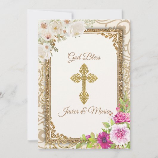 Mexicaanse roze en blauwe sibling Baptisme derde v Kaart (Achterkant)