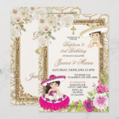 Mexicaanse roze en blauwe sibling Baptisme derde v Kaart (Voorkant / Achterkant)