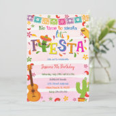 Mexicaanse roze fiesta Birthday - uitnodiging (Staand voorkant)