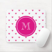 Mexicaanse roze glitter harten met monogram muismat (Met muis)