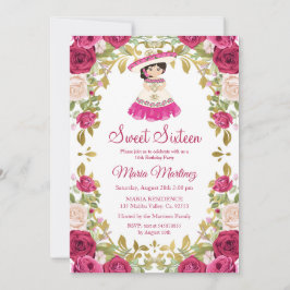 Mexicaanse roze rozen bloemen op 16 oktober kaart