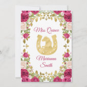 Mexicaanse Roze Rozen Bloemen Quinceanera  Kaart (Achterkant)