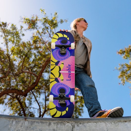 Mexicaanse roze volkskunst persoonlijk skateboard (Buiten 1)