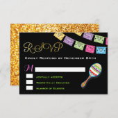Mexicaanse RSVP-kaart RSVP Kaartje (Voorkant / Achterkant)