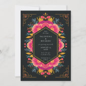 Mexicaanse rustieke elegante bloemen Rancho QR bru Save The Date (Voorkant)