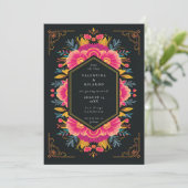 Mexicaanse rustieke elegante bloemen Rancho QR bru Save The Date (Staand voorkant)
