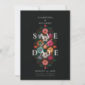 Mexicaanse rustieke moderne bloemen Rancho QR brui Save The Date (Voorkant)