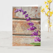 Mexicaanse salie floreert tegen warme baksteen kaart (Gele Bloem)