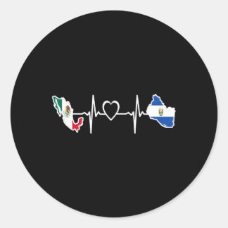 Mexicaanse Salvadoraanse vlag Mexico El Salvador H Ronde Sticker