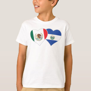Mexicaanse Salvadoriaanse vlag Heart Mexico El Sal T-shirt