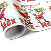 Mexicaanse Santa Cowboy Santa Merry TEX-MEX Cadeaupapier (Rol Hoek)