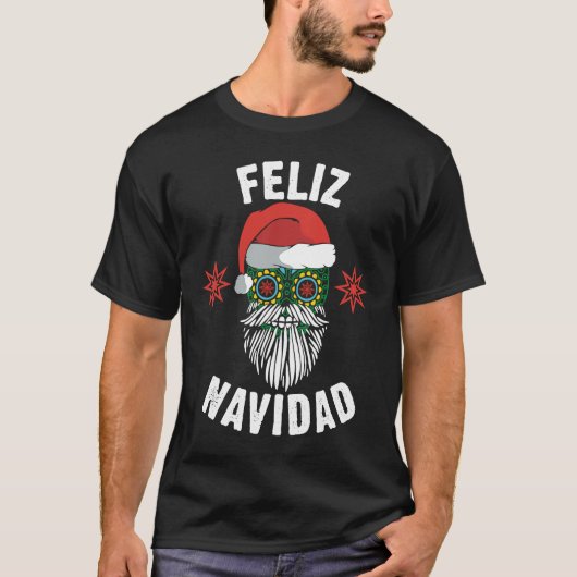 Mexicaanse Santa Feliz Navidad Hot KerstSugar Sk T-shirt (Voorkant)