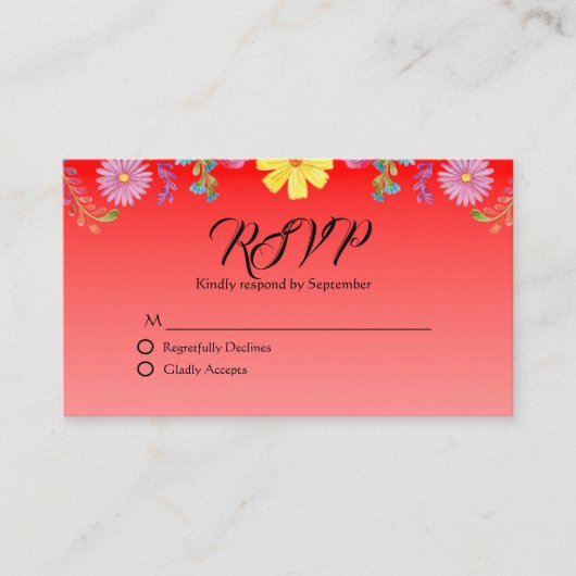 Mexicaanse Sarape Folklore RSVP-kaart Informatiekaartje (Voorkant)