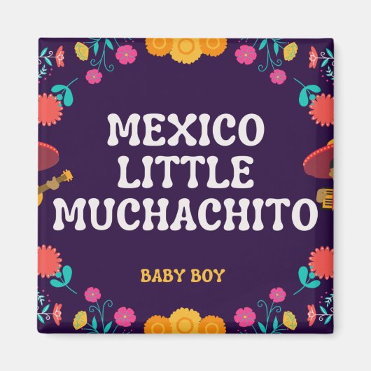 Mexicaanse schattige Little Muchacho Boy Baby Magneet (Voorkant)