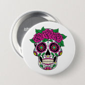 Mexicaanse schedel 2 ronde button 7,6 cm (Voorkant /achterkant)