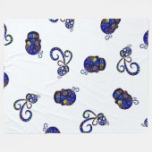 Mexicaanse schedel 3D Festive Fleece Deken (Voorkant (Horizontaal))