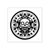 Mexicaanse schedel Aztec Art Rubber Stamp Rubberstempel (Afrduk)