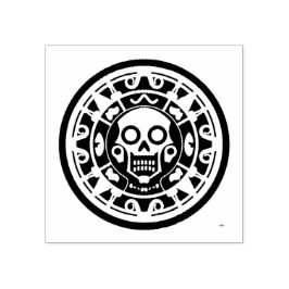 Mexicaanse schedel Aztec Art Rubber Stamp Rubberstempel