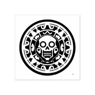 Mexicaanse schedel Aztec Art Rubber Stamp Rubberstempel