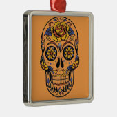 Mexicaanse schedel dag van de doden metalen ornament (Rechts)