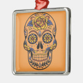 Mexicaanse schedel dag van de doden metalen ornament (Links)