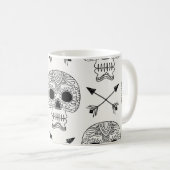Mexicaanse schedel dag van de dood koffiemok (Voorkant rechts)