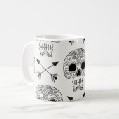 Mexicaanse schedel dag van de dood koffiemok (Voorkant links)