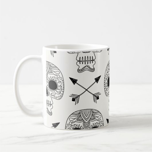 Mexicaanse schedel dag van de dood koffiemok (Links)