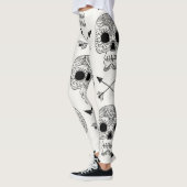 Mexicaanse schedel dag van de dood leggings (Links)