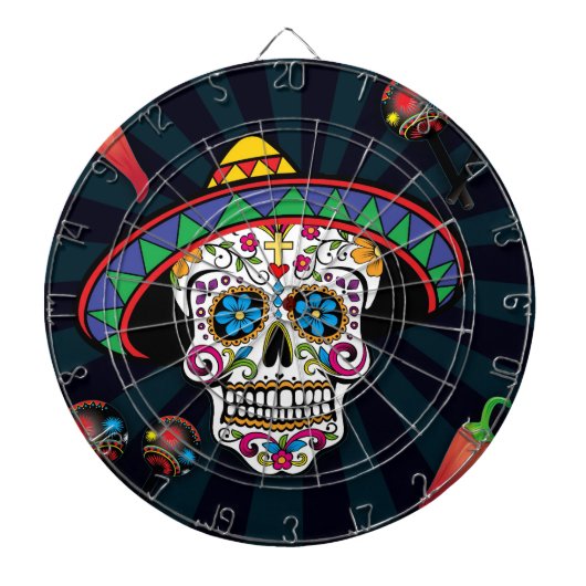 Mexicaanse Schedel Dartbord (Voorkant)