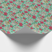 Mexicaanse schedel en bloemen, naadloos. cadeaupapier (Hoek)