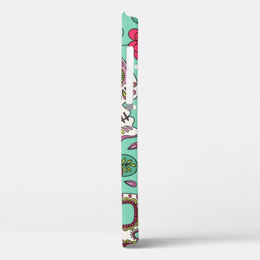 Mexicaanse schedel en bloemen, naadloos. Case-Mate iPhone case (Achterkant / Links)
