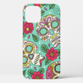 Mexicaanse schedel en bloemen, naadloos. Case-Mate iPhone case (Achterkant)