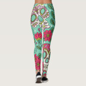 Mexicaanse schedel en bloemen, naadloos. leggings (Achterkant)
