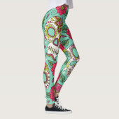 Mexicaanse schedel en bloemen, naadloos. leggings (Rechts)