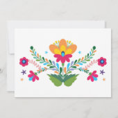Mexicaanse schedel Floral Fiesta Verjaardag uitnod Kaart (Achterkant)