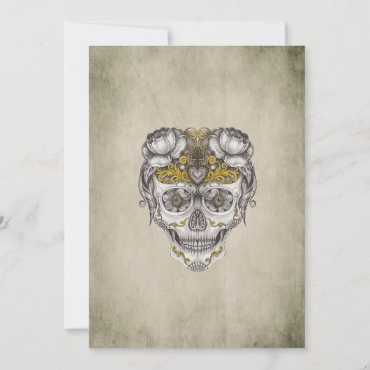 Mexicaanse schedel Halloween Party Kaart (Achterkant)