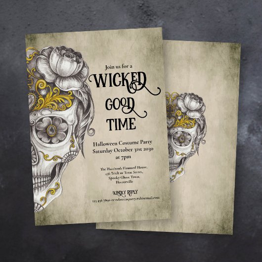 Mexicaanse schedel Halloween Party Kaart