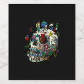 mexicaanse schedel loterij wijn etiket (Enkel label)