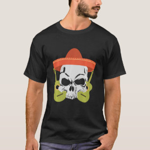 Mexicaanse schedel Mariachi sombrero gitaren De da T-shirt