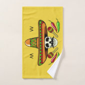 Mexicaanse Schedel op maat gemaakte monogram & kle Handdoek (Handdoek)