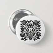 Mexicaanse schedel ronde button 5,7 cm (Voorkant /achterkant)