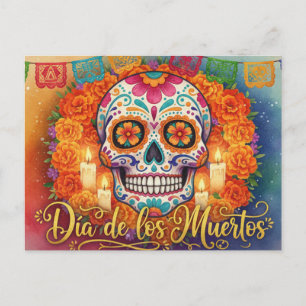 Mexicaanse Schedel Suiker Dag van de Doden Postkaa Briefkaart