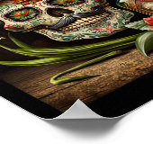 Mexicaanse Schedel Suiker Tequila Sombrero Cinco D Poster (Hoek)